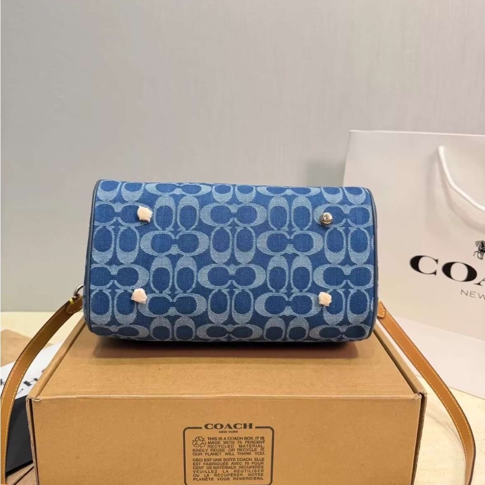 Coach Monogram Large Rowan Denim Bag NWT🎽👌 - Picture 5 of 8